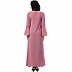 Casual A-line abaya with bell sleeves- Puce Pink Casual A-line abaya with bell sleeves- Puce Pink